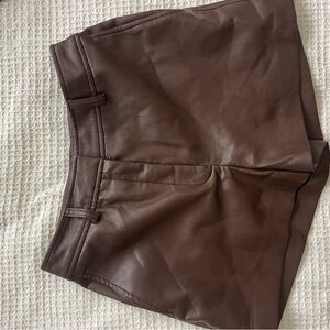 Leather shorts from Aritzia, color brown, size 4